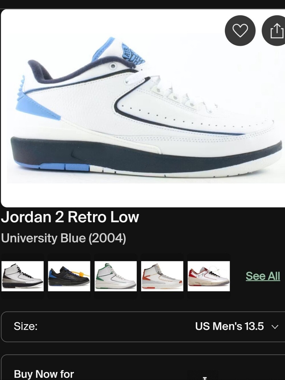 NWT, Air Jordan 2 Retro Low White/bluenavy Sneaker